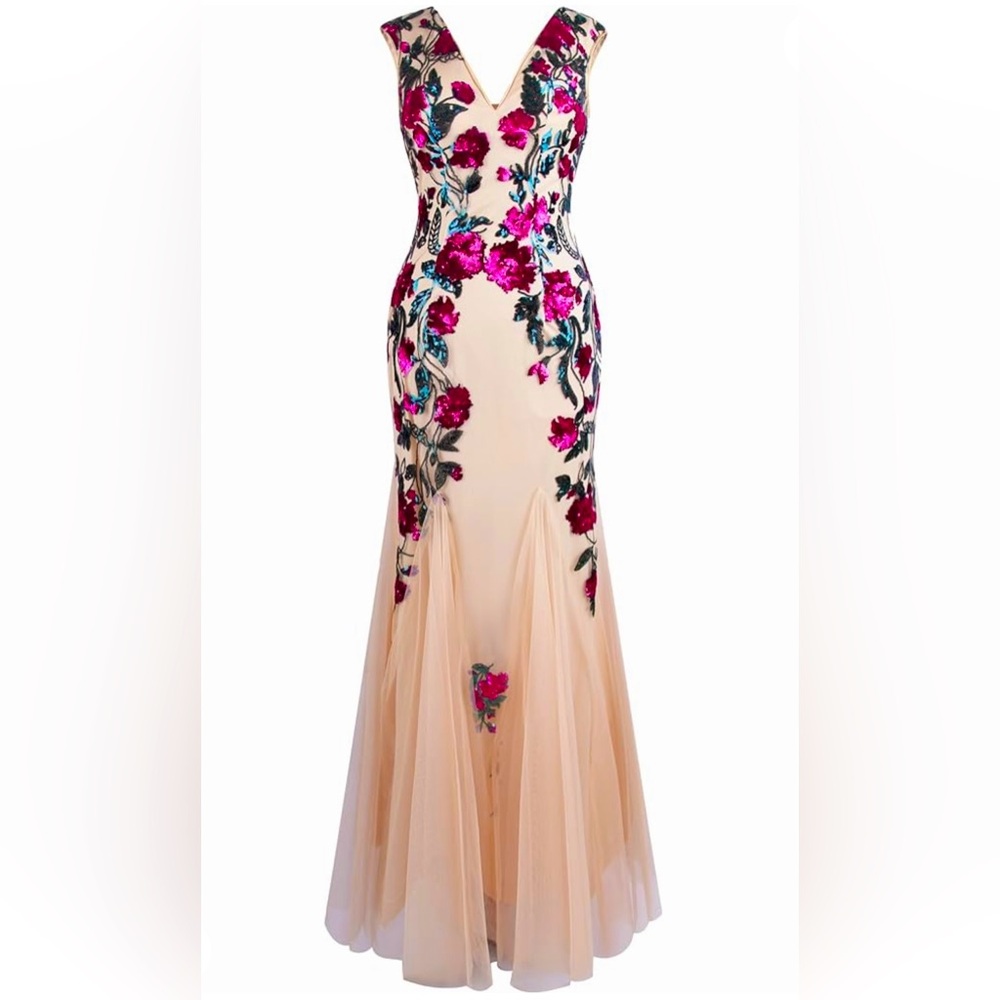 Angel-Fashions Gown Rose Sequins